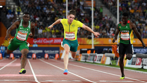 Rohan Browning in action during the 2018 Commonwealth Games.