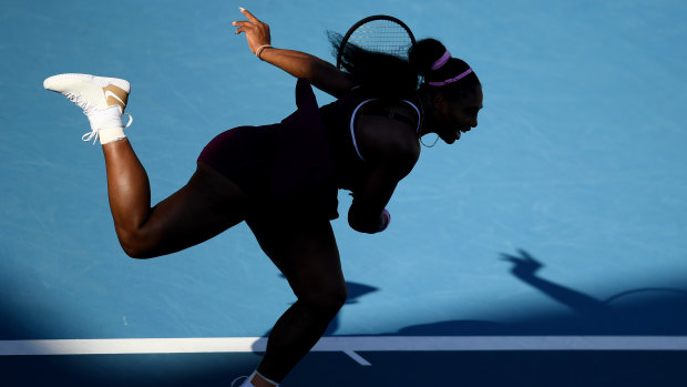 Serving it up: Serena Williams in action during the singles final in Auckland.