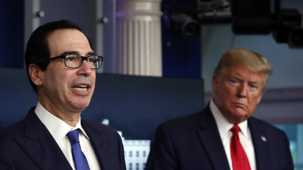 "We can't shut down the economy again": Treasury Secretary Steven Mnuchin and President Donald Trump. 