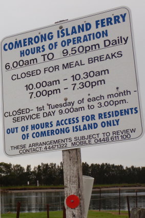 Don’t plan to catch the ferry across Berry’s Canal at meal times.