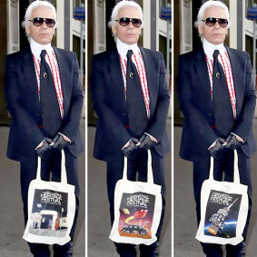 The late Chanel designer Karl Lagerfeld is no doubt enjoying his limited edition tote bag for the 2019 Heritage Festival in a galaxy far, far away.