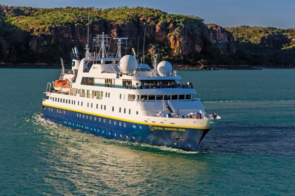 National Geographic Orion on the Hunter River, the Kimberley.