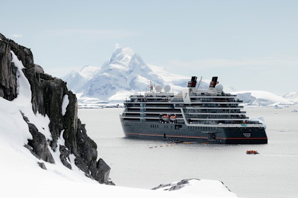 Seabourn Venture at Booth islands, Antarctica.