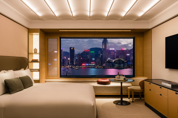 Those smack-bang views of Hong Kong island from a harbourside room.