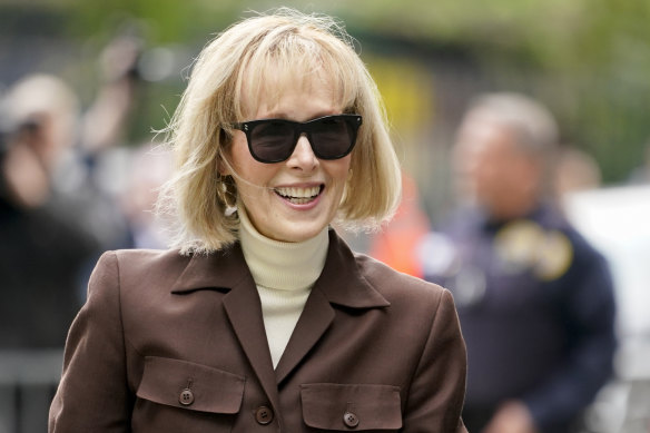 E. Jean Carroll arrives at court in May.