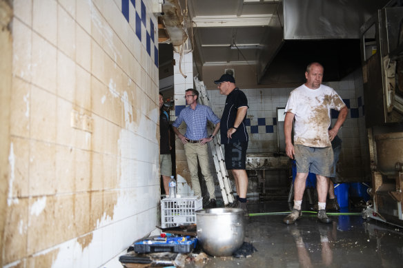 Premier Dominic Perrottet and Lismore mayor Steve Krieg visits Southside Hot Bread bakery in South Lismore on Saturday. 