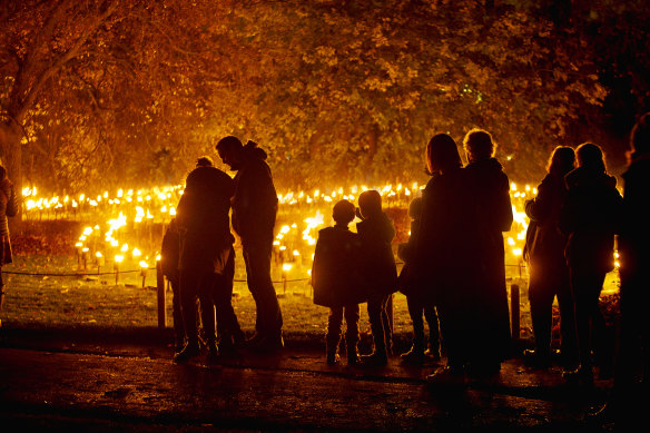 Zoe Bottrell’s Northumberland light show drew people out of their homes during the frigid English winter.