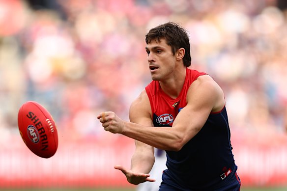Jack Steele bolstered Melbourne’s midfield after the departures of Christian Petracca and Clayton Oliver.