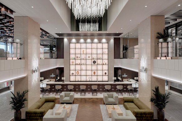 You won’t be affronted by colour or bling with the ship’s decor.