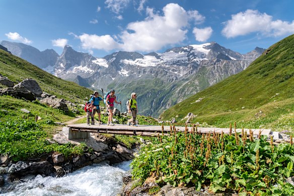 Caminhando pelo Parque Nacional Vanoise.