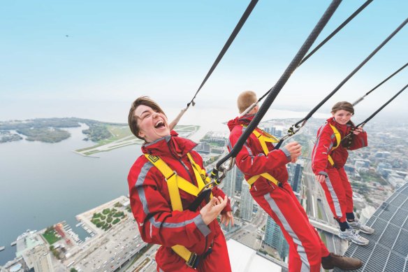 One of the world’s highest external walks at CN Tower, Toronto.