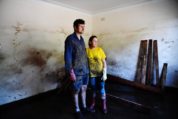 South Lismore residents Adam and Naomi McGowen lost everything from the flood 