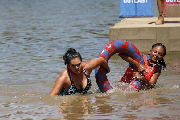 Mother and daughter Sandra Diaz and Nina Twine in this year’s Australian Survivor: Blood vs Water.