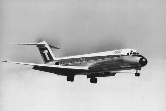 A TAA DC9 airliner.