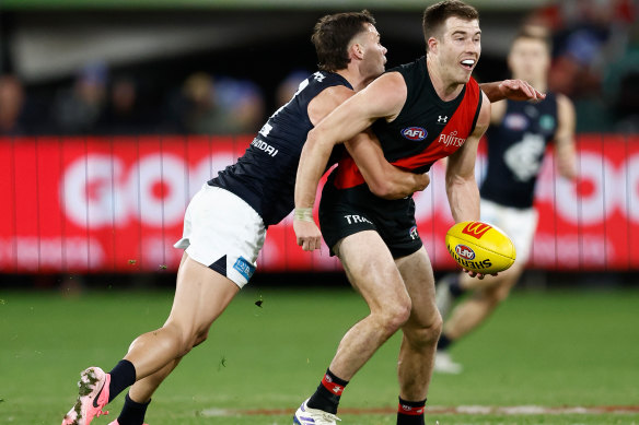 Carlton zeroed in on stopping Essendon’s do-it-all captain Zach Merrett.