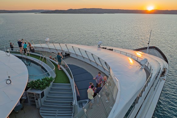 Sunset drinks on Scenic Eclipse II.