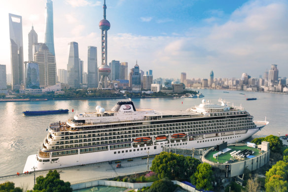 Viking ship the Yi Dun docked in Shanghai.