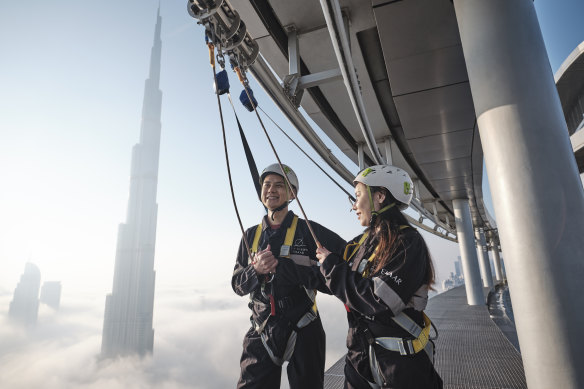 Hands-free … Dubai’s highest open-air sky walk.