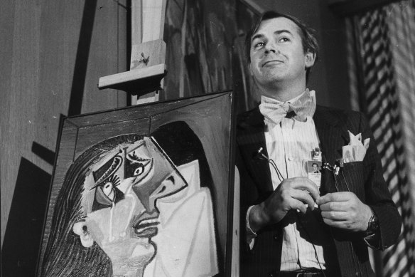 A relieved NGV director Patrick McCaughey following the return of Picasso's Weeping Woman. 
