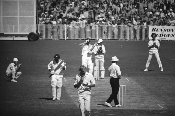 Hookes in action during the Centenary Test.
