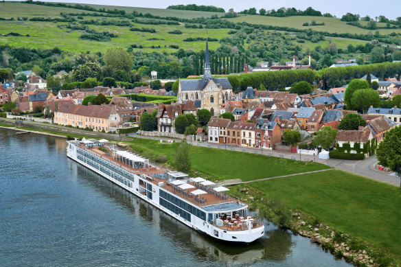 A Viking river cruiser at Les Andelys on the Seine – asking which river is best is like asking whether Brigitte Bardot or Catherine Deneuve is your favourite star of the silver screen.