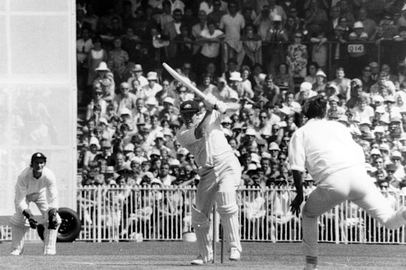 Keith Stackpole in action at the MCG in the summer of 1970-71 during a Test match against England.