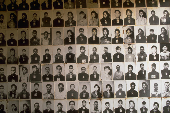 At Tuol Sleng Genocide Museum, photos document some of the Khmer Rouge victims held there. This year will mark the 50th anniversary of the start of the tragedy.