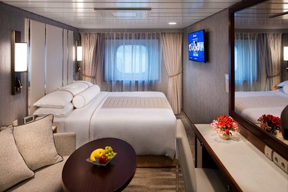 Not huge, but comfortable… Club Oceanview Stateroom.