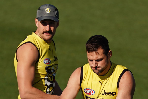 Ruck duo: Ivan Soldo (left) and Toby Nankervis could be key to the result in the grand final.