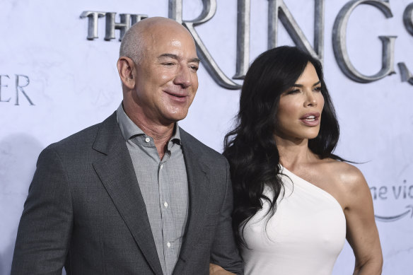Amazon founder Jeff Bezos, left, and Lauren Sanchez.