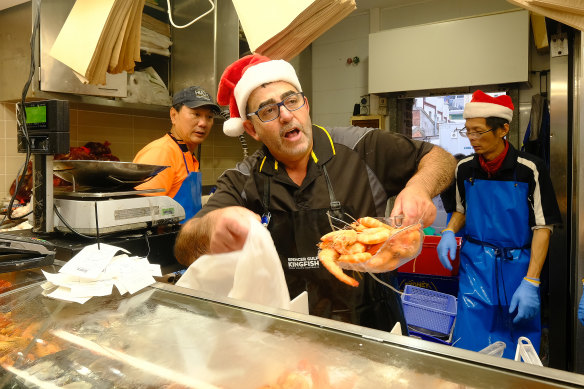 Queen Victoria Market fishmonger Michael Azzopardi. 