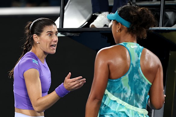 Sorana Cirstea and Naomi Osaka clashed at the net after their second-round match.