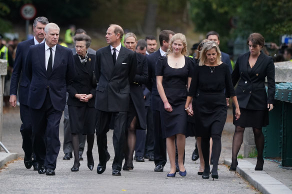 Senior royals greeted well-wishers outside Balmoral Castle on Saturday to thank them for their support. 