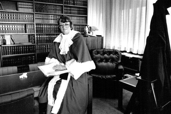 Jane Mathews, the first female judge of the NSW Supreme Court, in 1987.