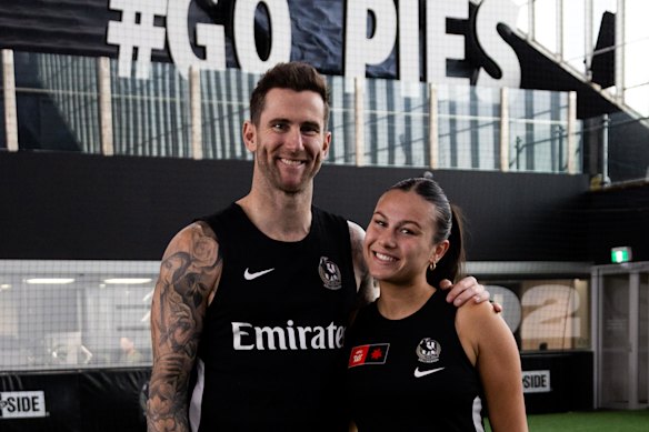 Collingwood veteran Jeremy Howe and 18-year-old Magpies AFLW draftee Mischa Barwin are from the same town in Tasmania.