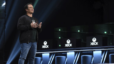 Phil Spencer, head of Xbox, speaks during Microsoft's pre-E3 briefing.