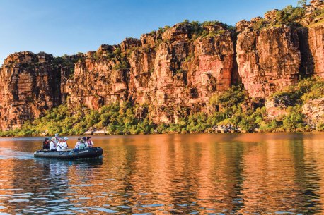 The vibrant orange cliffs of King George Gorge.