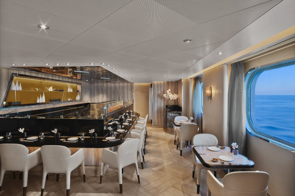 Seabourn Encore’s intimate Sushi restaurant.