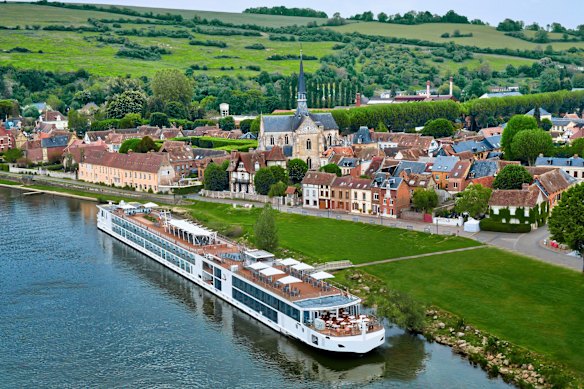 A Viking river cruiser at Les Andelys on the Seine – asking which river is best is like asking whether Brigitte Bardot or Catherine Deneuve is your favourite star of the silver screen.