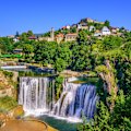 Pliva Waterfall in the historic fortified town of Jajce.