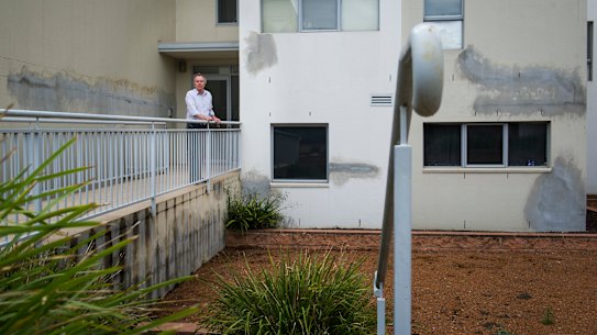 Elara apartment owners, including David Allen (pictured), are suing the builders' insurance scheme for alleged defects to their complex.
