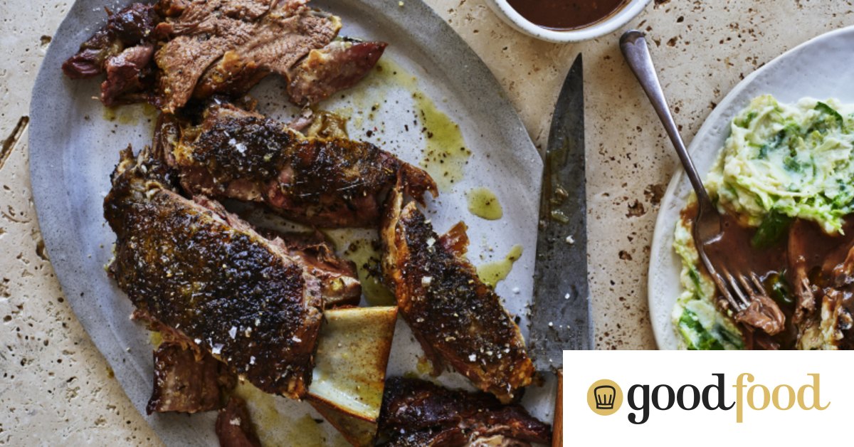 Adam Liaw’s roast lamb shoulder with herbs de Provence and gravy