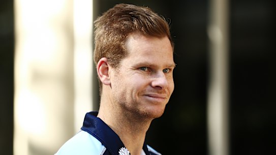 Steve Smith at Sydney Olympic Park on Monday.