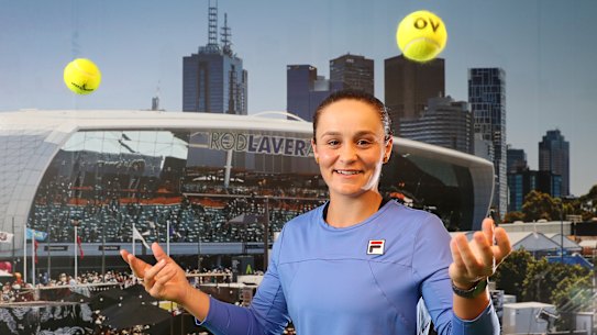 Crowd favourite: Australia's Ashleigh Barty during a photo opportunity before day one of the Australian Open.