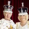 King Charles III and Queen Camilla are pictured in the Throne Room at Buckingham Palace.