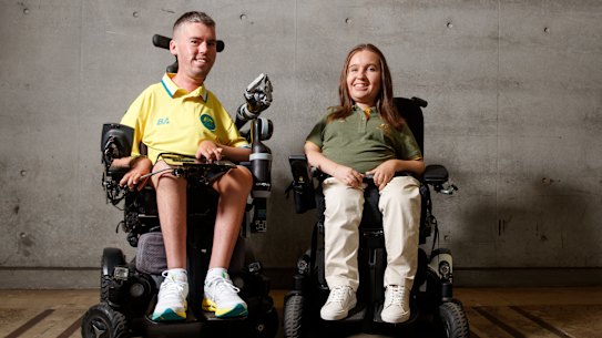 Paralympians Daniel Michel and Jamieson Leeson will represent Australia in boccia in Paris later this year. 