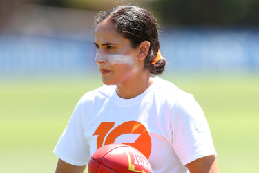 Haneen Zreika will sit out round four after making the decision not to wear GWS’ pride jumper.