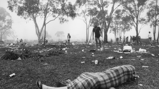 The Monday morning aftermath of the Narara Rock Festival, February 1, 1983 