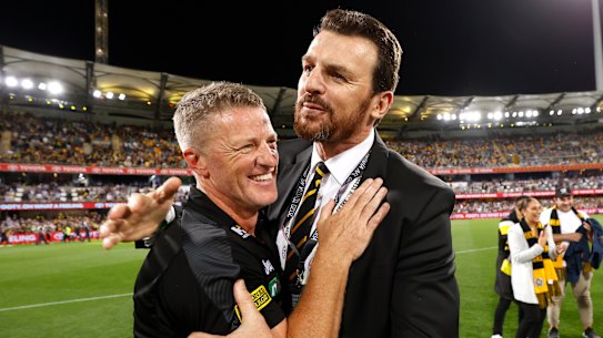 Damien Hardwick and Richmond CEO Brendon Gale.
