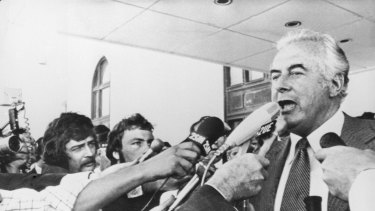 Gough Whitlam on November 11, 1975 - the day he was dismissed.